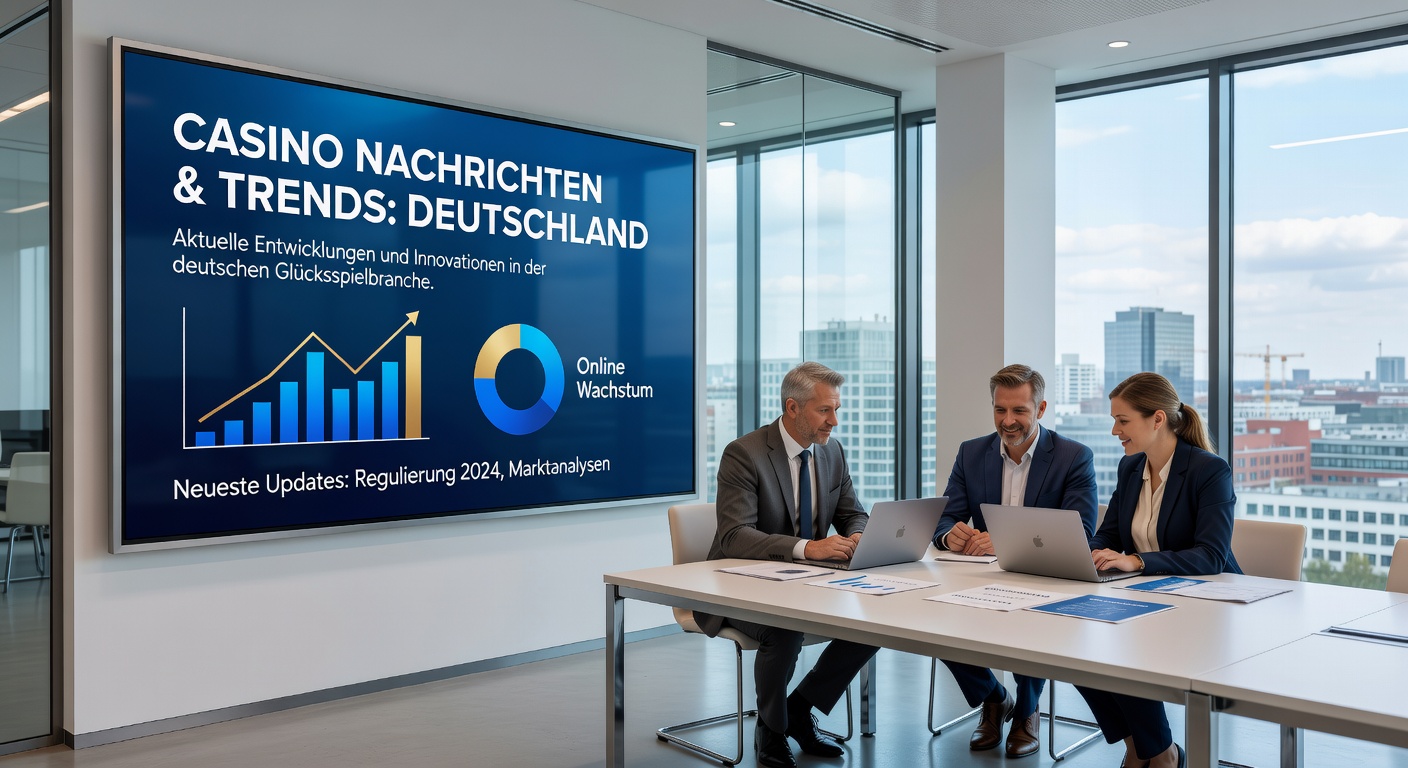 Moderne Spielbank in Deutschland mit eleganten Sälen und Besuchern an Roulette- und Blackjack-Tischen